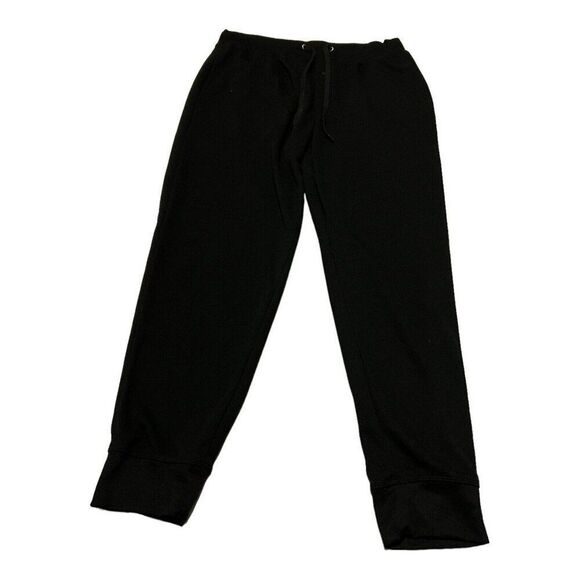 Fruit of The Loom Men's Black Jogger Sweatpants 2 Pockets Medium Sweats Sport - Picture 1 of 6